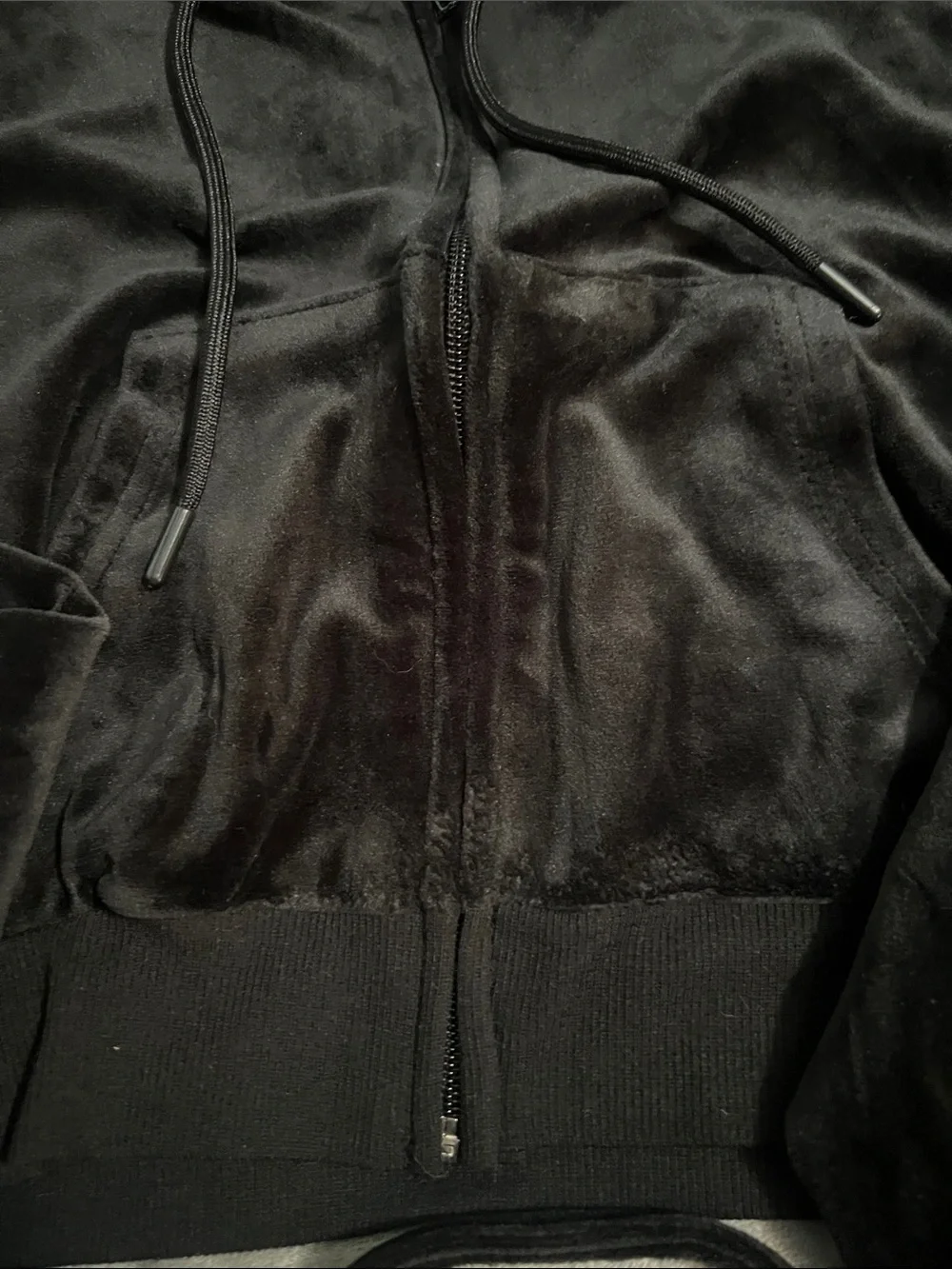 Women’s Black Velour Hoodie, Tank & Jogger Set - Picture 6 of 6